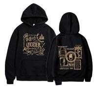 Trconk Hozier Unreal Unearth Tour Felpe con Cappuccio Uomo Donna Moda Hip Hop Pullover Felpa Oversize Stampata Manica Lunga Hoodie Unisex Top XS~4XL-Black||x_s