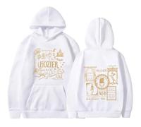 Trconk Hozier Unreal Unearth Tour Felpe con Cappuccio Uomo Donna Moda Hip Hop Pullover Felpa Oversize Stampata Manica Lunga Hoodie Unisex Top XS~4XL-White||l