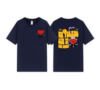 Trconk Maglietta Bad Bunny Doppio Lato Stampata Manica Corta Maglietta Uomo Donna Hip-Hop Neutro Adulto Maglietta Maniche Corte Top Ragazzi Ragazze-Black||XXS