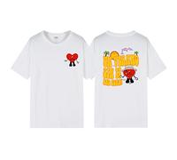 Trconk Maglietta Bad Bunny Doppio Lato Stampata Manica Corta Maglietta Uomo Donna Hip-Hop Neutro Adulto Maglietta Maniche Corte Top Ragazzi Ragazze-Black||XXS