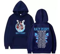 Trconk Singer Katy Perry Merch Felpe con Cappuccio Uomo Donna Stampate Moda Maniche Lunghe Felpa Casual Oversize Pullover Felpe con Cappuccio Streetwear XS~4XL-Blue||m