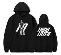 Trconk Tate McRae Think Later Tour Merch Felpe con Cappuccio Uomo Donna Moda Casual Manica Lunga Felpe Oversize Unico Pullover Felpe con Cappuccio XXS ~ 4XL-Black||XXS