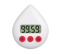 TRDEWR Conto alla Rovescia Timer Digitale Timer Doccia Nero/Bianco/Blu 5,9x7,5x1,6 Cm ABS Risparmio Energetico Impermeabile Risparmia Acqua Calda Timer Ricaricabile(White)