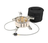 TRDEWR Fornello da Campeggio Bruciatore da Campeggio Pieghevole 11000 W Forno A Gas Portatile A 5 Core Fornello A Ad Alta Potenza for Attrezzature Picnic Viaggio Piccolo E Portatile(Gray)