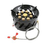 TRDEWR Fornello da Campeggio Fornello Antivento A 9 Nuclei A Gas Ad Alta Potenza da 19800 W con Valvola del Regolabile for Campeggio All'aperto Cucinare Picnic Piccolo E Portatile(9-Core-Black)