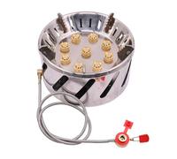 TRDEWR Fornello da Campeggio Fornello Antivento A 9 Nuclei A Gas Ad Alta Potenza da 19800 W con Valvola del Regolabile for Campeggio All'aperto Cucinare Picnic Piccolo E Portatile(9-Core-Silver)
