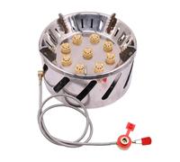 TRDEWR Fornello da Campeggio Fornello da Campeggio 9/12 Core 19800W 21800W A Gas Ad Alta Potenza Viaggio Antivento con Valvola del Regolabile Piccolo E Portatile(Sliver1)