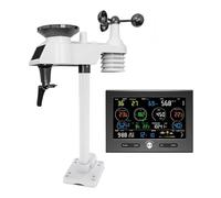 TRDEWR Igrometro Stazione Meteorologica Sensore Esterno 7 in 1 con Monitoraggio Remoto WiFi E Rilevatore di Avvisi Monitor Interno AQI PM2.5 PM10 CO2 Alta Precisione