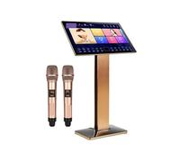 TRDEWR Lettore Karaoke Touch Screen da 21,5" Microfoni Wireless Download dal Cloud Riproduzione Online KTV Domestico (1 TB) Compatibilità Universale