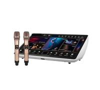 TRDEWR Macchina for Karaoke Touch Screen da 19,5'' con Microfoni di Canto KTV Canzone Cloud Mensile Compatibilità Universale