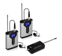 TRDEWR Microfonico Lavalier Wireless da Bavero Mini Microfono Indossare con La Testa Trasmettitore for Reporter Insegnante Compatibilità Universale(Q7)