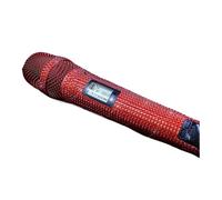 TRDEWR Microfono Karaoke Wireless Personalizzato con Diamanti Incrostati for Streaming Live Shining Stage Essential Compatibilità Universale(Red Diamond)