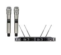 TRDEWR Microfono Wireless Portatile A Capsula A Condensatore, Vocale da Palco, A 4 Antenne, Vera Diversità Compatibilità Universale(ULXD4-KSM8 Silver)