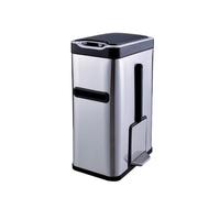 TRDEWR Pattumiera In Acciaio Inossidabile, Secchio For Pannolini, Mini Rettangolare For Interni, For Cucina, Camera Da Letto, Scopino For WC Con Carta Velina Resistente Alle Intemperie(Silver)