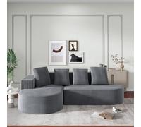 Trdlpyn 265cm Divano Componibile Modulare con Chaise Longue a L, Divano Letto Cloud con Seduta Profonda, Divani a Compressione in Spugna per Soggiorno e Camera da letto, Non Richiede Montaggio