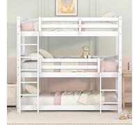 Trdlpyn Letto a Castello Triplo 90 * 200cm per Bambini, Si trasforma in un letto a castello e in un letto singolo, Struttura in Legno, 2 x Rete a Doghe(senza materasso)