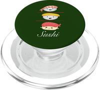 tre amici sushi in stile manga giappone riso pesce PopSockets PopGrip per MagSafe