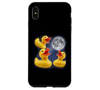 Tre Anatra Di Gomma Luna 3 Ululando Alla Luna Divertente Strano Maledetto Custodia per iPhone XS Max