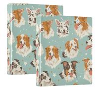 Tre anelli 2 raccoglitori per quaderni da 1 e mezzo pollice con copertina tascabile, confezione da 1/2 raccoglitori per la scuola, con copertina rigida - Australian Simple Dogs
