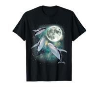 Tre Balene Luna | 3 Whale Funny Weird Cursed Meme Maglietta