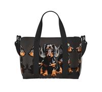 Tre bassotti versatili borse da viaggio per oggetti personali da donna - spaziose borse da viaggio per viaggi, borse da palestra da uomo, nero, Taglia unica