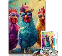 Tre bellissimi puzzle di galli per adulti e adolescenti, aiutano il cervello a esercitare i giocattoli avvincenti per coltivare la pazienza, adatti alle coppie (38x26cm)