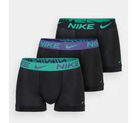 Nike - Essential - Confezione da 3 boxer aderenti in microfibra neri con fascia in vita kaki/viola/verde-Nero S