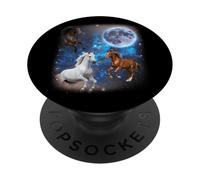 Tre cavalli che ululano alla luna Strano cavallo meme PopSockets PopGrip Adesivo