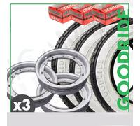 TRE CERCHI RUOTA CAMERA COMPLETA FASCIA BIANCA PIAGGIO VESPA 50 SPECIAL 125 PRIM