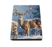 Tre Cervi Giorno d'Inverno Stampato Ricaricabile Notebook Binders 90 Fogli College Righe Diari Quaderni 17,5 x 22,9 cm