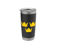 TRE CORONE TRE KRONOR SVEZIA SIMBOL SVEDESE EMBLEMA Bicchiere termico in acciaio inox doppia parete