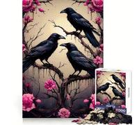 Tre corvi su un roseto - Puzzle da 1000 pezzi per adulti - Gioco di logica e divertimento in casa - Bordo preciso - Oggetto da collezione 38x52cm