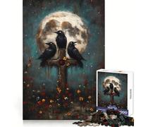 Tre corvi su una croce con la luna - Puzzle da 1000 pezzi per ragazzi - Gioco di logica e pensiero creativo - Semplice e divertente - Taglio preciso - Scegli il desiderio di Babbo Natale 50x75cm
