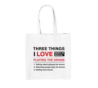 Tre Cose Che Amo Tanto Quanto I Tamburi - Borsa In Tela - Batterista