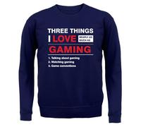 Tre Cose Che Amo Tanto Quanto Il Gioco - Felpa Per Adulti - Gamer Divertente