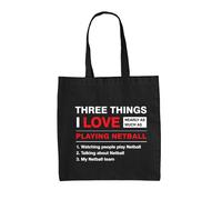 Tre Cose Che Amo Tanto Quanto Il Netball - Borsa In Tela - Sport Di Squadra