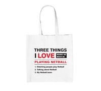 Tre Cose Che Amo Tanto Quanto Il Netball - Borsa In Tela - Sport Di Squadra