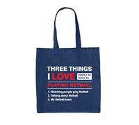 Tre Cose Che Amo Tanto Quanto Il Netball - Borsa In Tela - Sport Di Squadra