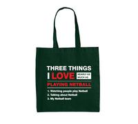 Tre Cose Che Amo Tanto Quanto Il Netball - Borsa In Tela - Sport Di Squadra