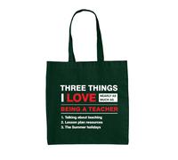 Tre Cose Che Amo Tanto Quanto Insegnare - Borsa In Tela - Regalo Per Insegnanti