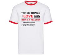 Tre Cose Che Amo Tanto Quanto Insegnare - Ringer Uomo - Regalo Per Insegnanti