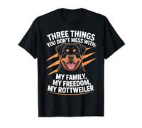 Tre Cose Che Non scherzi con la mia Famiglia - Rottweiler Dog Maglietta