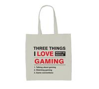 Tre Cose i Love Quasi Come Varie Come Gioco - Borsa Tote IN Tela - Gamer Video