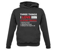 Tre Cose i Love Quasi Come Varie Cricket - Bambini Felpa Player Coppa Del Mondo