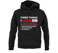 Tre Cose i Love Quasi Come Varie Netball - Felpa con Cappuccio / - Squadra -