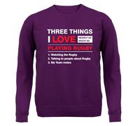 Tre Cose i Love Rugby - Adulti Felpa/Maglione - Sei Player Nazionali Ventola