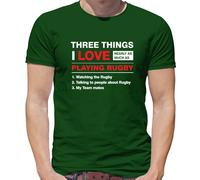 Tre Cose i Love Rugby - T-Shirt - Sei Player Nazionali Ventilatore