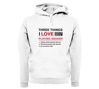 Tre Cose i Love Squash - Adulti Felpa/Maglione - Racchetta Player Tribunale