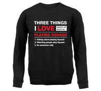 Tre Cose i Love Squash - Bambini Felpa/Maglione - Racchetta Player Court Funny