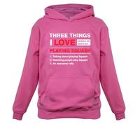 Tre Cose i Love Squash - Bambini Felpa/Maglione - Racchetta Player Court Funny